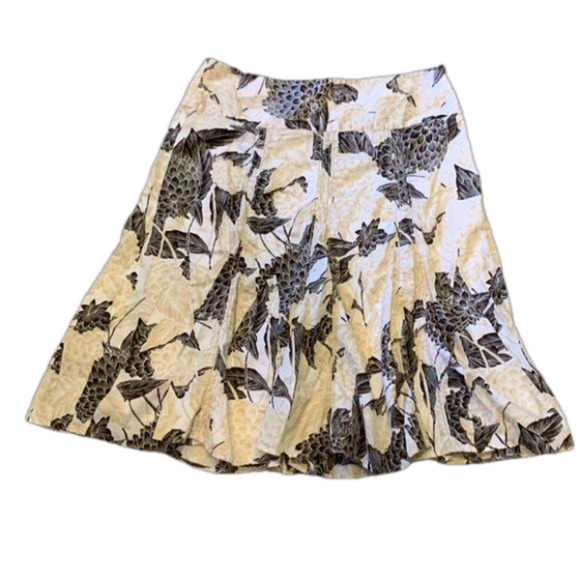 Ann Taylor Dresses & Skirts - ANN TAYLOR Earth tone Neutral Pleated Midi Skirt Cream Cottagecore Sz 8